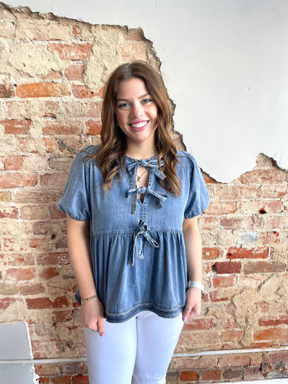 Coastal Brunch Denim Top