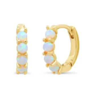 Opal Huggie Hoops